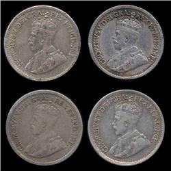 1914-19 Canada 5c 4pcs AU/VF (COI-8583)
