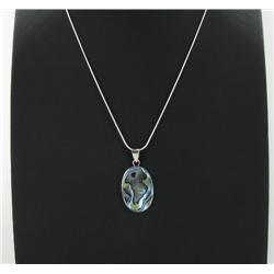 Sterling & Mother of Pearl Pendant Necklace (JEW-1418)