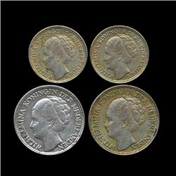 1944D Netherlands Curaco 1/10g & 1/4g XF/AU (COI-8632)