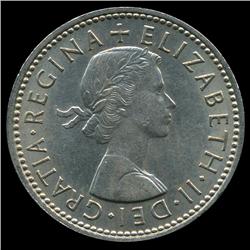 1959 British QE2 1 Shilling Rare Scottish Rev ERROR (COI-8953)