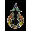Antique Tibet Silver Inlaid Pendant (ANT-1585)