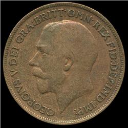 1919 British Geo V 1p XF/VF (COI-8908)