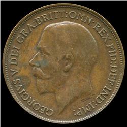 1918 British Geo V 1p XF/VF (COI-8901)