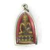 Vintage Thai Bronze Buddha Amulet in Nickel Pendant Case (ANT-1211)