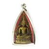 Vintage Thai Bronze Buddha Amulet in Nickel Pendant Case (ANT-1208)
