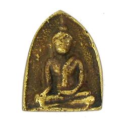 Vintage Thai Brass Buddha Amulet (ANT-1237)