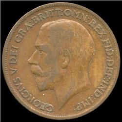 1920 British Geo V 1p XF/VF (COI-8914)