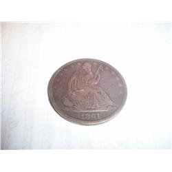 1861 Seated Liberty Silver Dollar