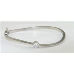 14K White Gold Diamond Bangle