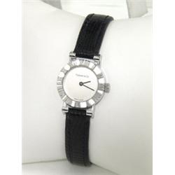Tiffany & Co. Silver Leather Strap Watch