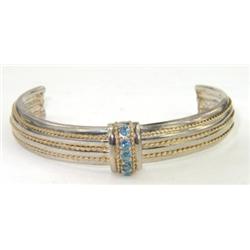 Silver Blue Topaz Bangle
