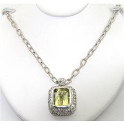 Salavetti 18K White Gold, Diamond & Citrine Necklace