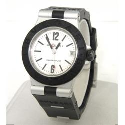 Bvlgari Stainless Steel Date Just Rubber Strap Watch