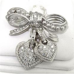 Judith Ripka 18K White Gold Diamond Pin