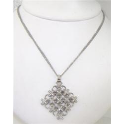 14K White Gold Diamond Necklace