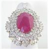 Image 1 : 14K Two-Toned Gold Ruby Diamond Ring