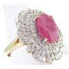 Image 2 : 14K Two-Toned Gold Ruby Diamond Ring