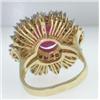 Image 3 : 14K Two-Toned Gold Ruby Diamond Ring