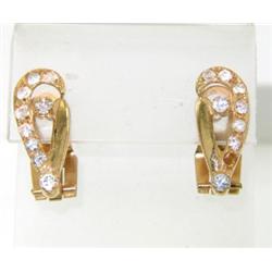 18K Yellow Gold, Diamond Earrings