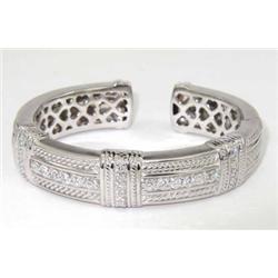Judith Ripka 18K White Gold, Diamond Bangle