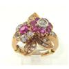 Image 1 : 14K Yellow Gold Diamond Ruby Ring
