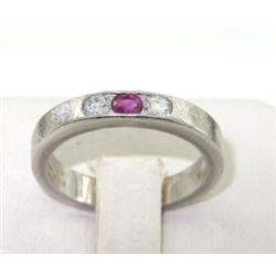 Platinum Lady's Diamond And Ruby Ring