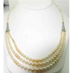 Platinum Pearl Diamond  Necklace.