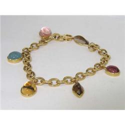 Faraone Mennella 18K Yellow Gold Color Stone Bracelet