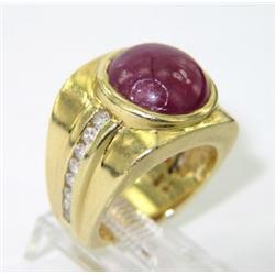 18K Yellow Gold with Ruby and Diamond ring
