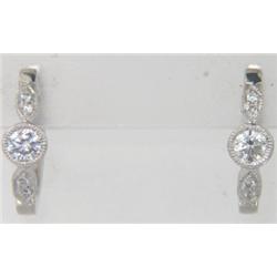 14K White Gold Diamond Earrings
