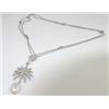 Image 3 : Salavetti 18K White Gold Diamond & Pearl Necklace
