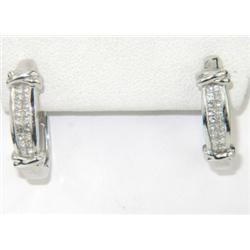 14K White Gold Diamond Earrings