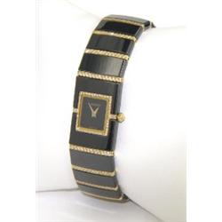 Rado 18K Yellow Gold Diamond Black Ceramic Watch