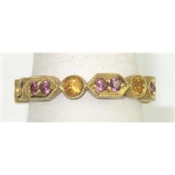 18K Yellow Gold Amethyst & Citrine Ring