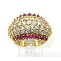 Salavetti 18K Yellow Gold Ruby & Diamond Ring