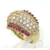 Image 2 : Salavetti 18K Yellow Gold Ruby & Diamond Ring