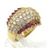 Image 3 : Salavetti 18K Yellow Gold Ruby & Diamond Ring