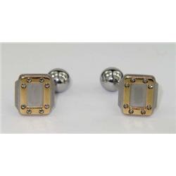 Cartier Stainless Steel / 18K Yellow Gold Cufflinks