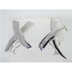 Tiffany & Co 18K White Gold & Diamond  Earrings.