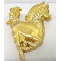 Diane 18K Yellow gold Diamond Horse Brooch