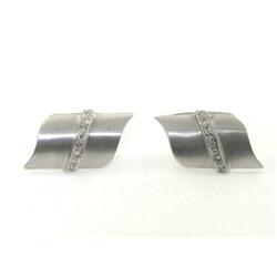 18K White Gold Diamond Cufflinks