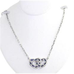 Platinum Diamond & Sapphire Necklace.