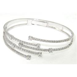 18K White Gold Diamond Bangle