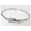 Image 1 : 18K White Gold Diamond Adjustable Bangle