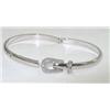 Image 3 : 18K White Gold Diamond Adjustable Bangle