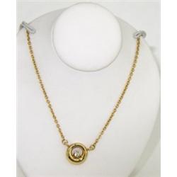 Movado 18K Yellow Gold Diamond Necklace