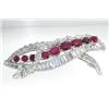 Image 4 : Oscar Heyman Platinum, Diamond & Ruby Pin