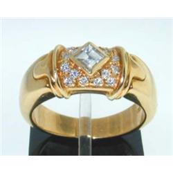 Bvlgari 18K Yellow Gold Diamond Ring.