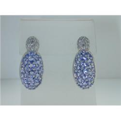 14K White Gold Diamond, Tanzanite Earrings