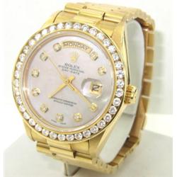 Rolex 18K Yellow Gold Diamond President Watch